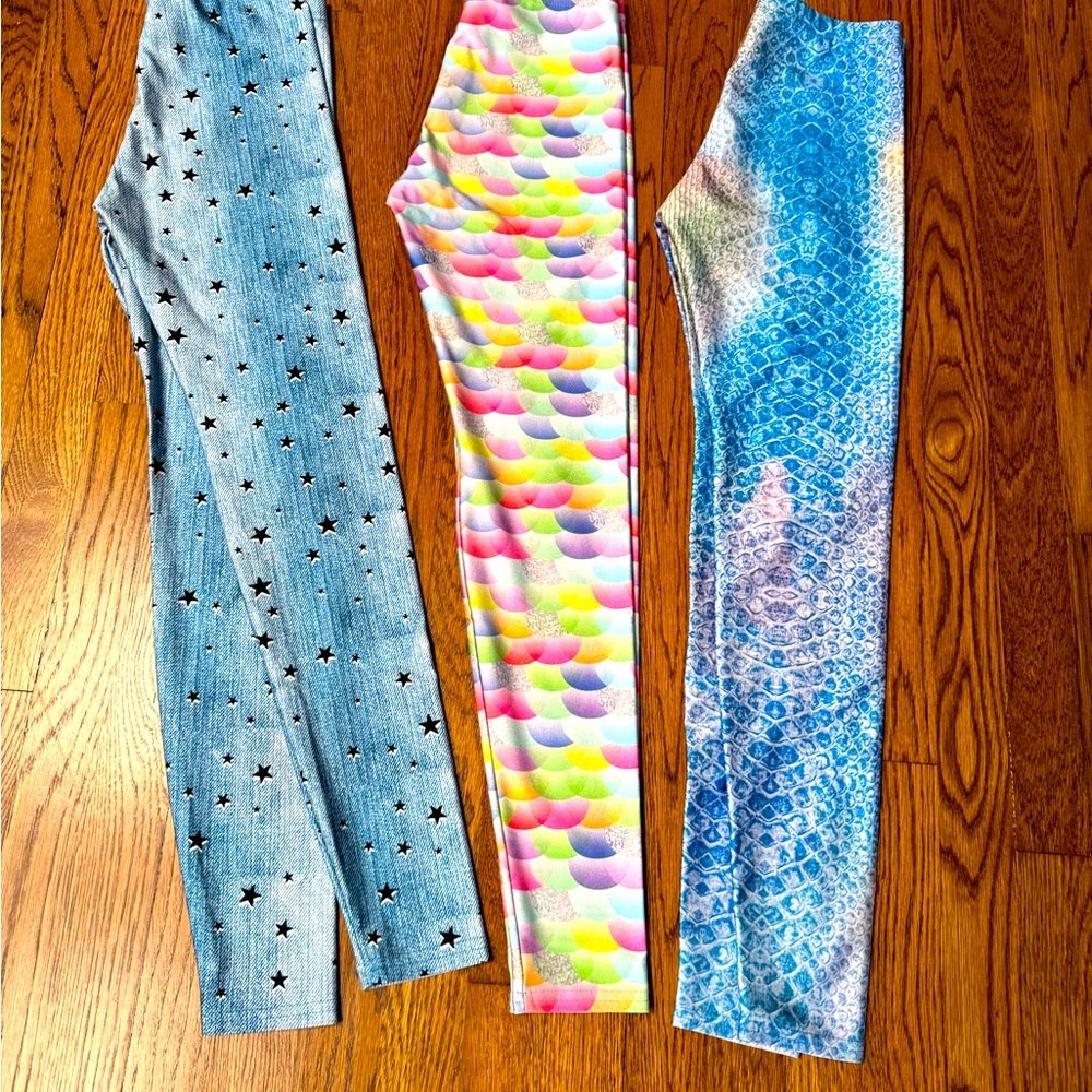 NICE TEREZ Girls Sz XL (LOT Of 3) Elastic Waist Leggings Colorful Retail $174